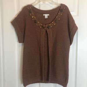 Tweeds Short Sleeve Cardigan Sweater  NEW WITHOUT TAGS   Size L